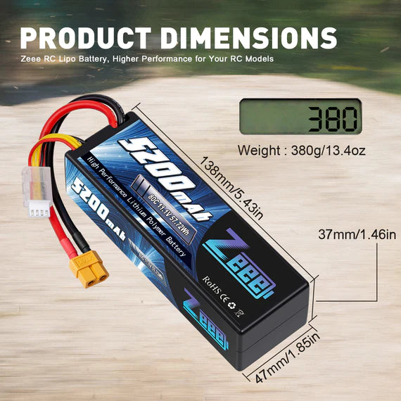 Zeee 3S 5200mAh 11,1V 80C XT60 Hardcase (2 Stück)