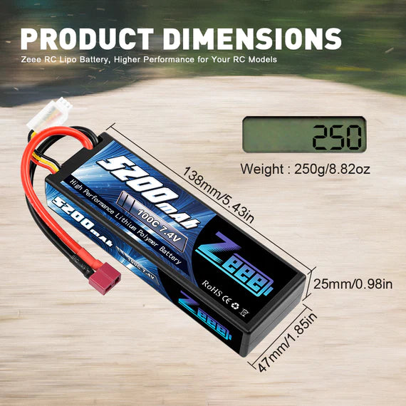 Zeee 2S 5200mAh 7,4V 100C Deans (2 Stück)