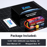 Zeee 4S Lipo-Akku 5200mAh 14,8V 120C Hardcase RC-Akku mit XT90-Stecker (2St.)