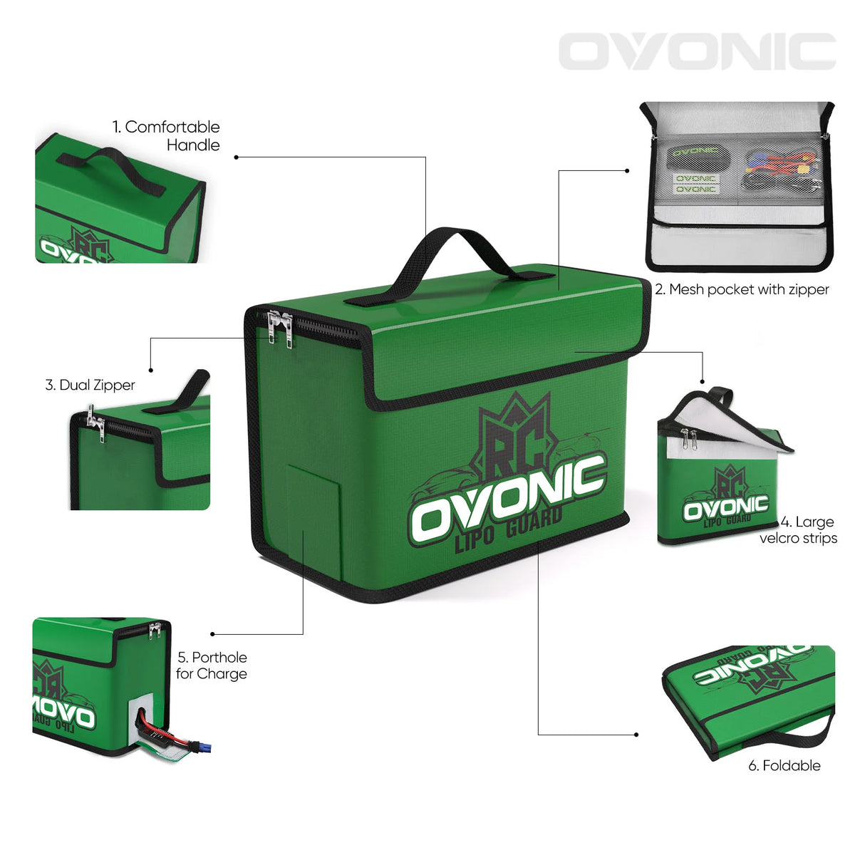 Ovonic Lipo Safe Bag feuerfeste Tasche zum Laden und Aufbewahren von Lipo Akkus
