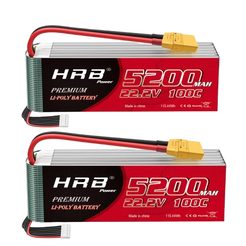HRB 6S 5200mAh 22,2V 100C Lipo Akku mit XT90 Stecker (2 St.)