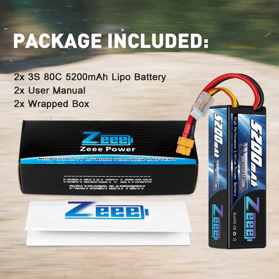 Zeee 3S 5200mAh 11,1V 80C XT60 Hardcase (2 Stück)