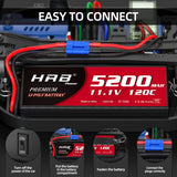 HRB 3S 11,1V 5200mAh 100C LiPo Akku mit EC5 Stecker (2 St.)