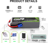 15000mAh / 3S / EC5