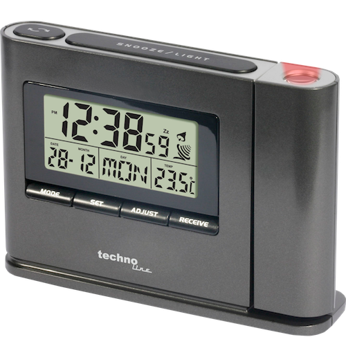 Technoline WT 519 Funk- und Projektionswecker mit Temperaturanzeige inklusive Netzteil