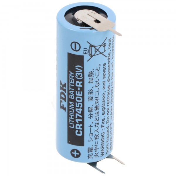 Sanyo Lithium Batterie CR17450E-R Size A, 3V, 3er Print Lötfahnen, ++-
