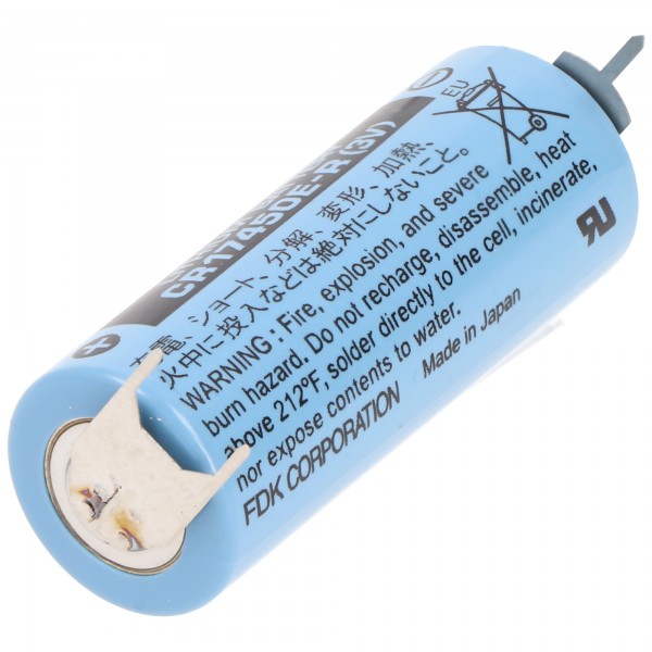 Sanyo Lithium Batterie CR17450E-R Size A, 3V, 3er Print Lötfahnen, ++-