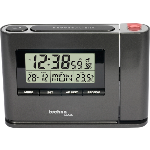 Technoline WT 519 Funk- und Projektionswecker mit Temperaturanzeige inklusive Netzteil