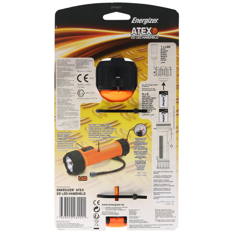 Energizer 2D ATEX - Taschenlampe - LED - weißes Licht - Schwarz, Sicherheitsorange
