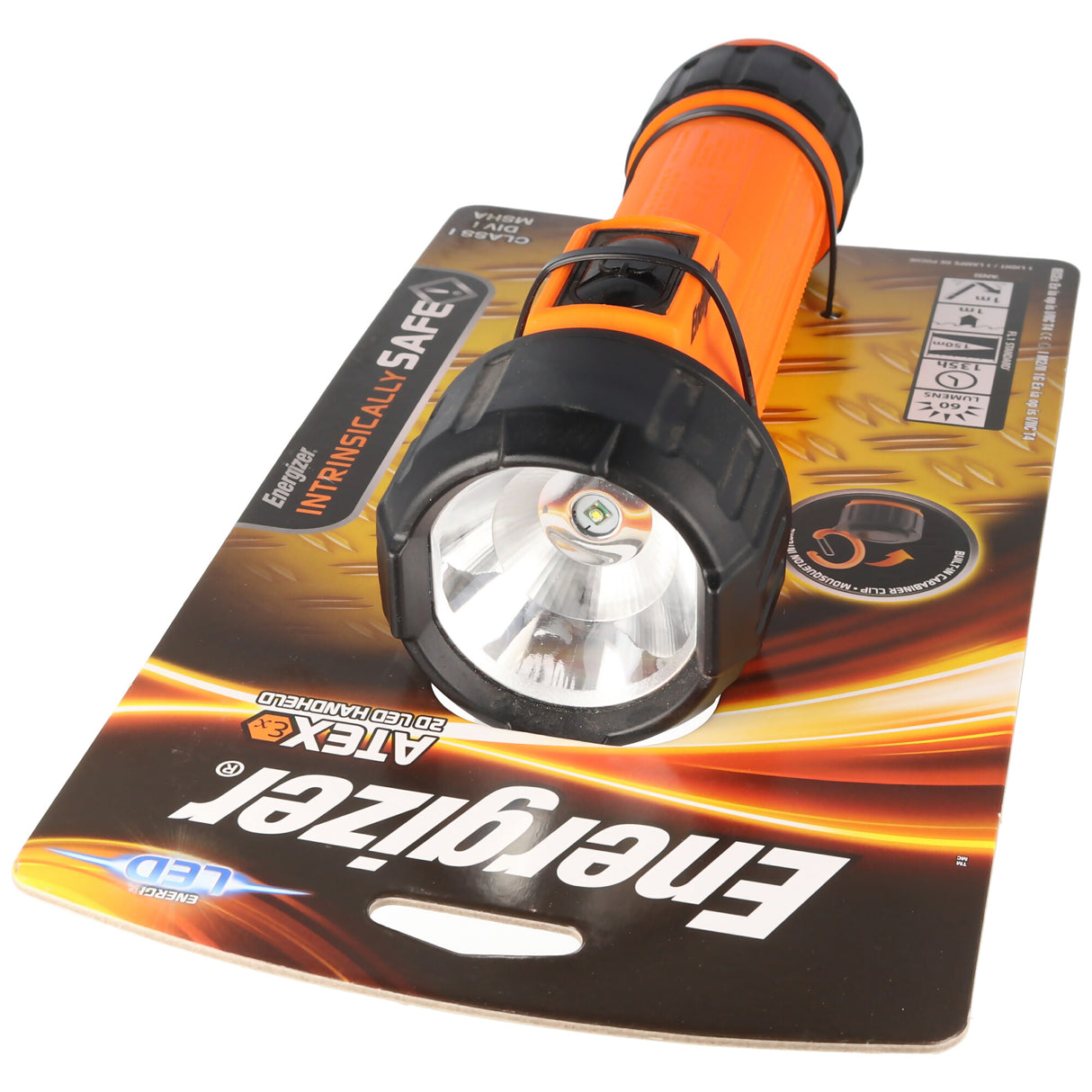 Energizer 2D ATEX - Taschenlampe - LED - weißes Licht - Schwarz, Sicherheitsorange