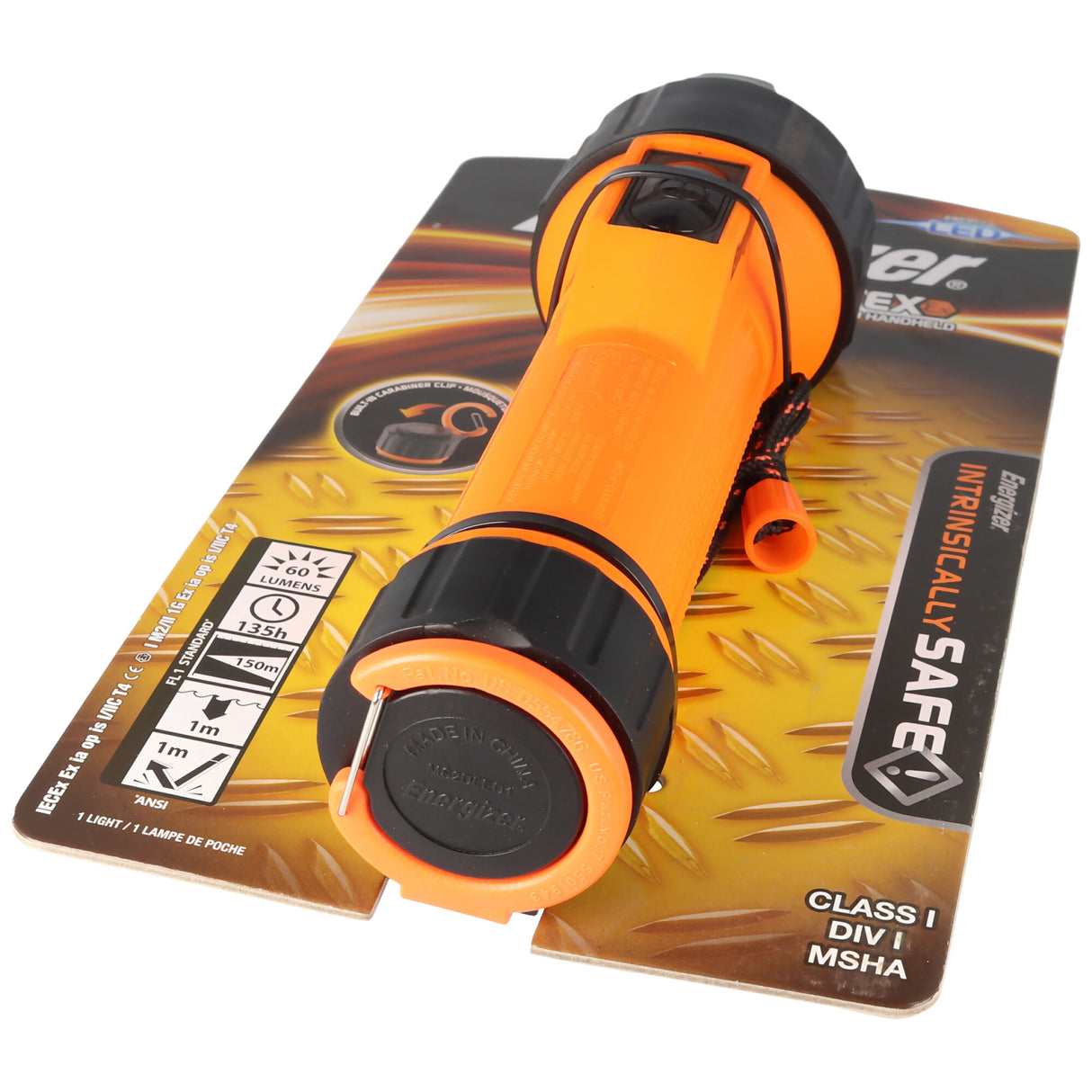 Energizer 2D ATEX - Taschenlampe - LED - weißes Licht - Schwarz, Sicherheitsorange