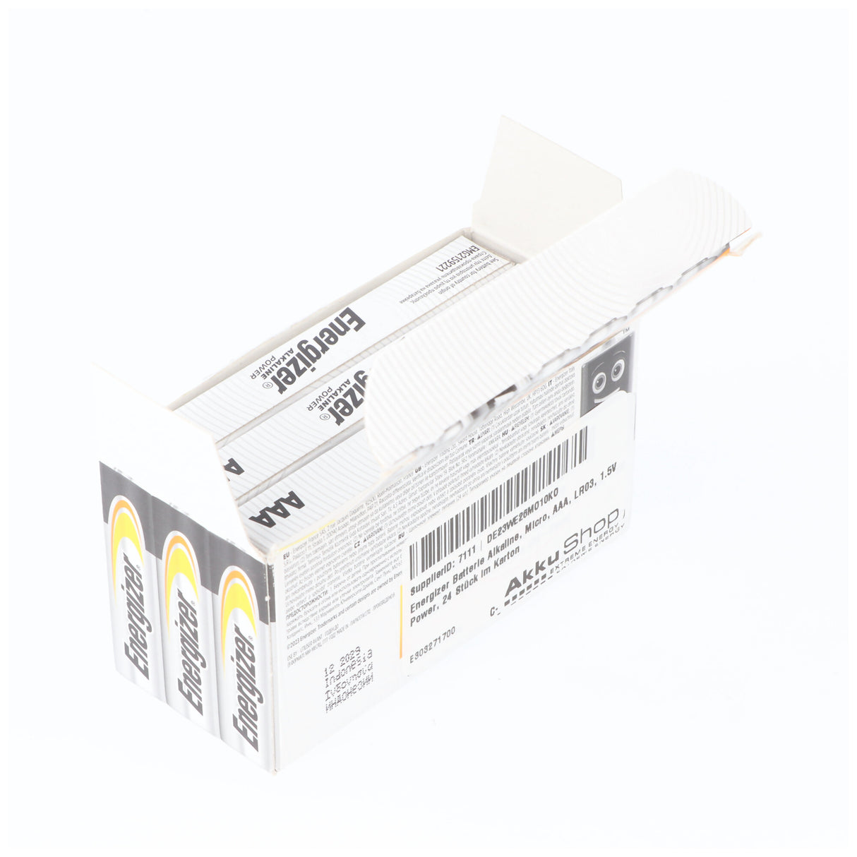 Energizer Batterie Alkaline, Micro, AAA, LR03, 1.5V Power, 24 Stück im Karton