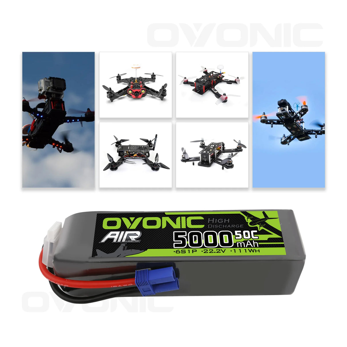 Ovonic Air 6S 5000mAh 22,2V 50C EC5 Lipo Akku