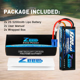 Zeee 2S 5200mAh 7,4V 80C Hardcase EC5 (2 Stück)