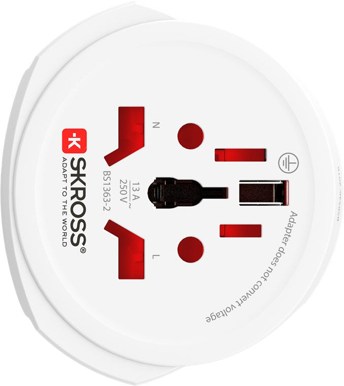 Skross World Adapter PRO - World - geeignet für alle geerdeten und ungeerdeten Geräte(2- und 3-polig)