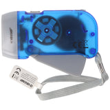 Velamp 3fach LED Dynamo Taschenlampe wiederaufladbar, Blau und Gelb, mit Anti Black Out Funktion