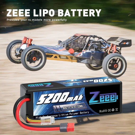Zeee 3S 5200mAh 11.1V 80C Deans Hardcase (2 Stück)