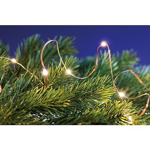 EGB Micro LED-Lichterkette 20 fl. warmweiß, Timer kupferfarbener Draht, batteriebetrieben 3xAA