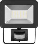 Goobay LED-Außenstrahler, 30 W, mit Bewegungsmelder - mit 2550 lm, neutralweißem Licht (4000 K), PIR-Sensor mit ON-/OFF-Funktion und M16-Kabelverschraubung, für den Außeneinsatz geeignet (IP44)