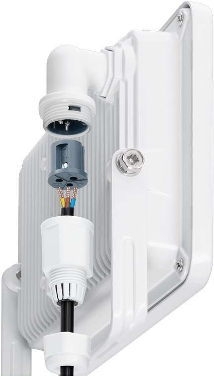Goobay LED-Außenstrahler, 10 W, mit Bewegungsmelder - mit 850 lm, neutralweißem Licht (4000 K), PIR-Sensor mit ON-/OFF-Funktion und M16-Kabelverschraubung, für den Außeneinsatz geeignet (IP44)