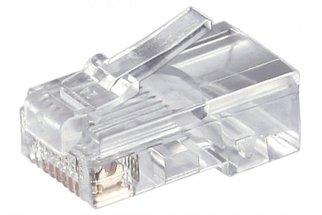 Goobay RJ45 Westernstecker für Rundkabel, 8 polig - zum Crimpen an Telefonrundkabel, ungeschirmt