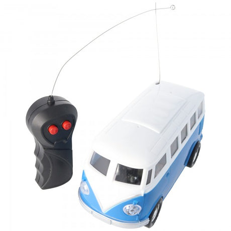 Retro Bus Bulli RC-Model im Maßstab 1:24 Farbe blau inklusive 5 AA Mignon Batterien