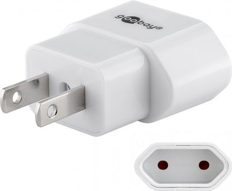 Goobay Netzadapter US/Japan - Eurostecker (Typ C, CEE 7/16) > US-/Japan-Stecker (Typ A, NEMA 1-15, 2-polig)