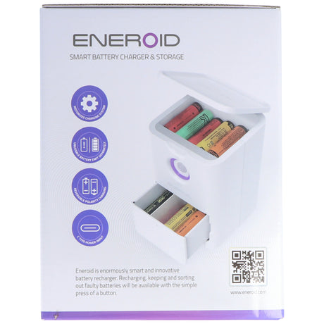 Eneroid Ladegerät für bis zu 7 18650 Li-Ion Akkus autom.Sortierfunktion von defekten Akkus oder Batterien