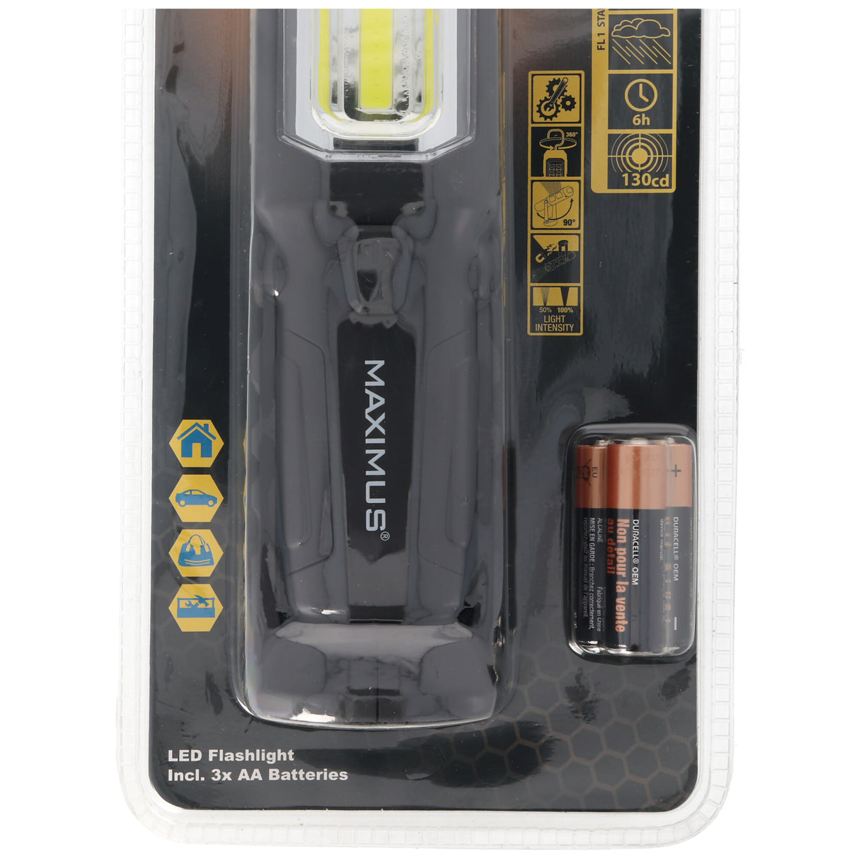 Maximus 3W LED Arbeitsleuchte inklusive 3 Marken Alkaline Batterien mit Magnet, max. 250 Lumen