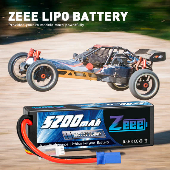 Zeee 2S 5200mAh 7,4V 80C Hardcase EC5 (2 Stück)