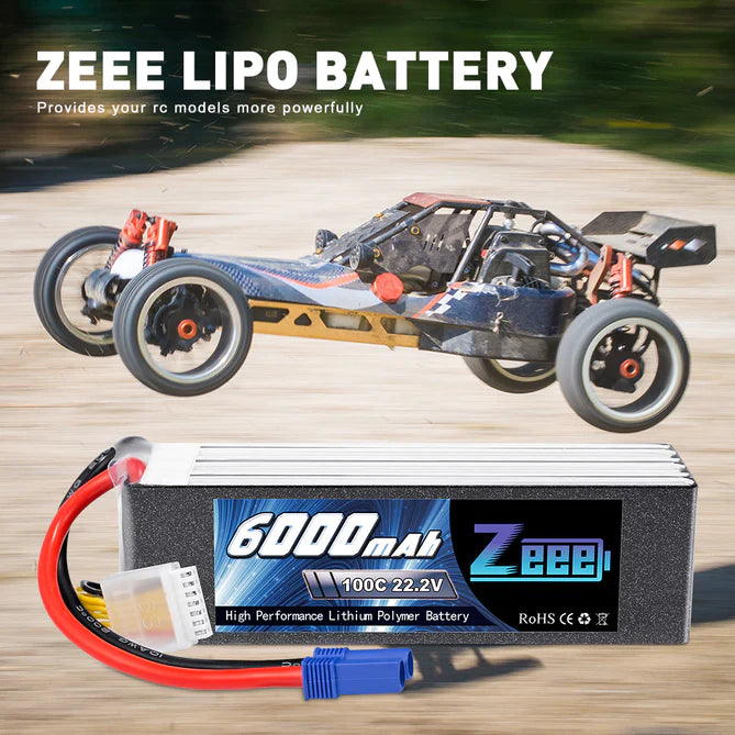 Zeee 6S 6000mAh 22,2V 100C Lipo Akku EC5 (2 Stück)
