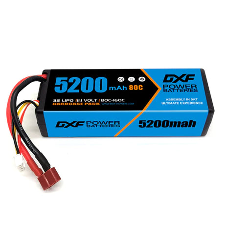 DXF 3S 11,1V 5200MAH 80C Blue Series Lipo Hardcase mit T-Stecker
