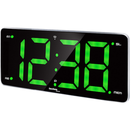Technoline WT 486 - Funkwecker mit digitaler farbiger Anzeige, Radio Wecker mit Sendungsspeicher, programmierbare Alarme