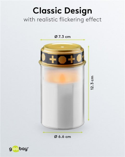 Goobay LED-Grablicht mit realistischem Flackereffekt warmweiß (2700 K) für den Innen- und Außenbereich (IP44)