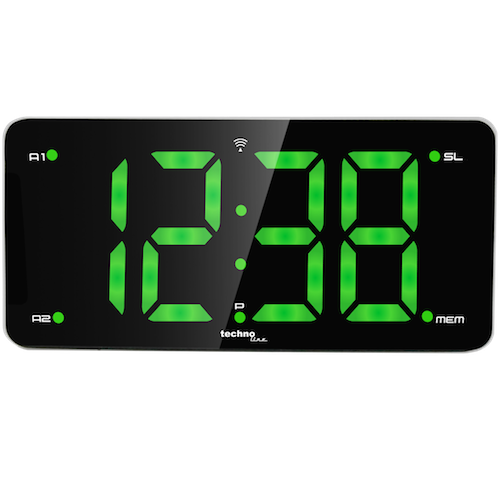 Technoline WT 486 - Funkwecker mit digitaler farbiger Anzeige, Radio Wecker mit Sendungsspeicher, programmierbare Alarme