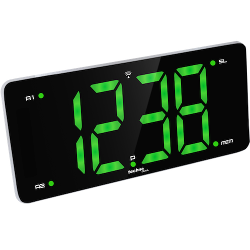 Technoline WT 486 - Funkwecker mit digitaler farbiger Anzeige, Radio Wecker mit Sendungsspeicher, programmierbare Alarme