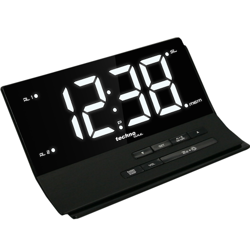 Technoline WT 482 - Funkwecker, Radio-Wecker mit Sleeptimer-Funktion, Display stufenlos dimmbar