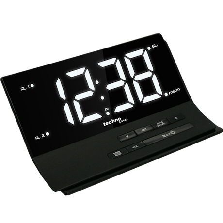 Technoline WT 482 - Funkwecker, Radio-Wecker mit Sleeptimer-Funktion, Display stufenlos dimmbar