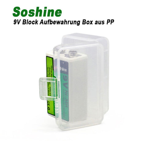 Soshine Aufbewahrungsbox für 9V Block 6LR61/AM-6 (6F22) Akkus oder Batterien6LR61 / AM-6 (6F22)