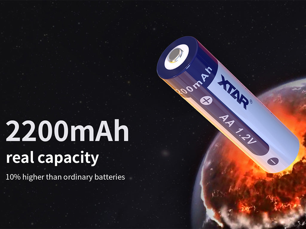 XTAR AA LR6 NIMH Akku 2200mAh 1,2V (Wiederaufladbar) (4 Stuck)