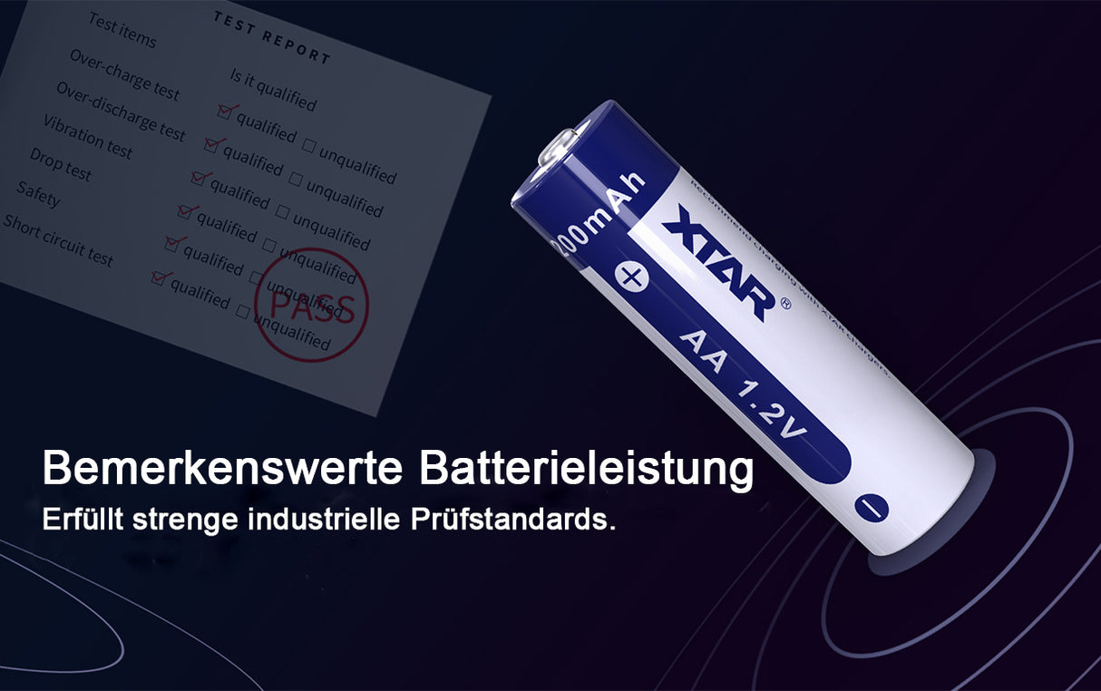 XTAR AA LR6 NIMH Akku 2200mAh 1,2V (Wiederaufladbar) (4 Stuck)