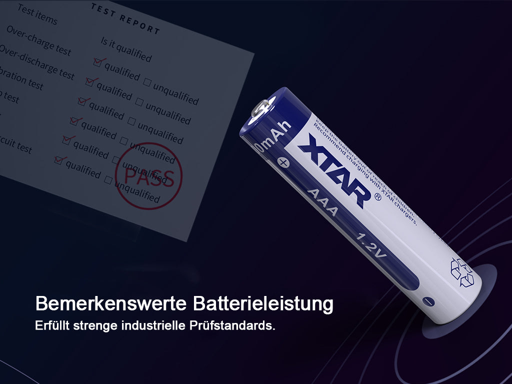 XTAR AAA R03 NIMH Akku 900mAh 1,2V mit Aufbewahrungsbox (4 Stuck)