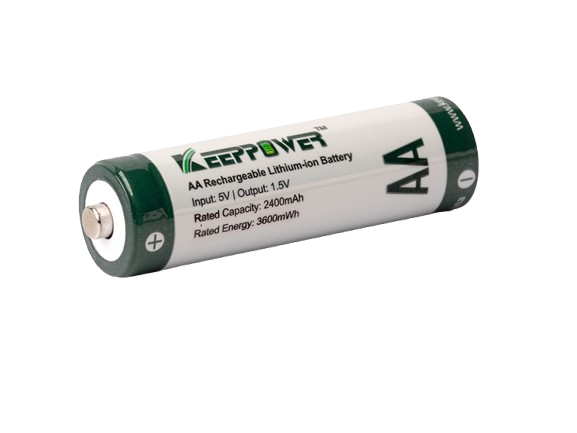 AA 1,5 V Li-Ion-Akku mit 2400 mAh Konstante Spannung & Batteriewechsel-Erkennung für Verbraucher