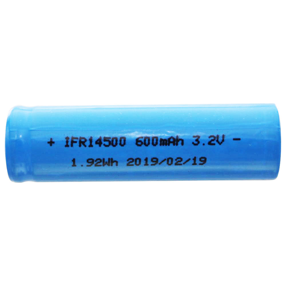 AccuCell 3,2V Solar Akku Lithium IFR 14500 AA 600mAh LiFePo4 Akku Flat Top ungeschützt