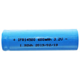 AccuCell 3,2V Solar Akku Lithium IFR 14500 AA 600mAh LiFePo4 Akku Flat Top ungeschützt