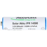 AccuCell 3,2V IFR 14500 AA 600mAh LiFePo4 ungeschützt