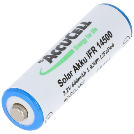 AccuCell 3,2V IFR 14500 AA 600mAh LiFePo4 ungeschützt