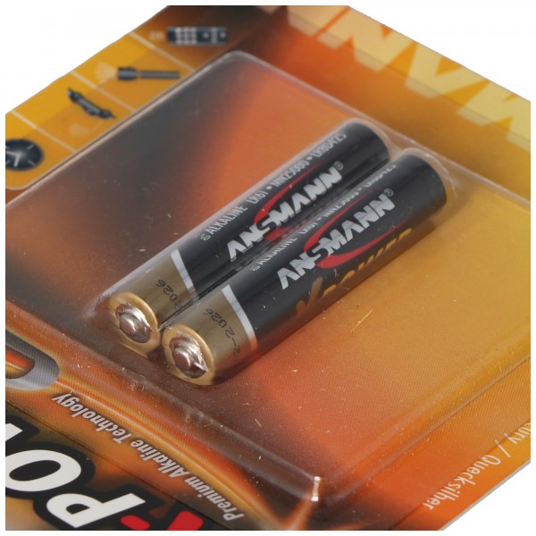 Ansmann AAAA Alkaline Batterie LR61 AAAA 41,5 x 8,3mm im 2er Pack
