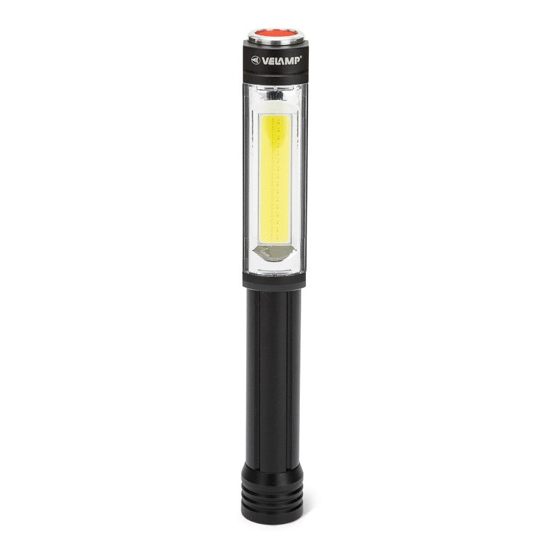 LED-Taschenlampe IN256 400 Lumen, Taschenlampe mit rotem Blitz, mit Clip und starkem Magnet, für Werkstatt, Notlagen etc.