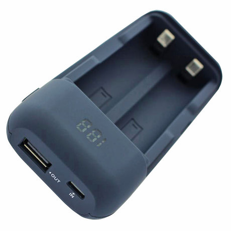 Xtar 2fach USB-Schnell-Ladegerät und Powerbank für 18650er Li-Ion Akku mit max. 65mm Länge